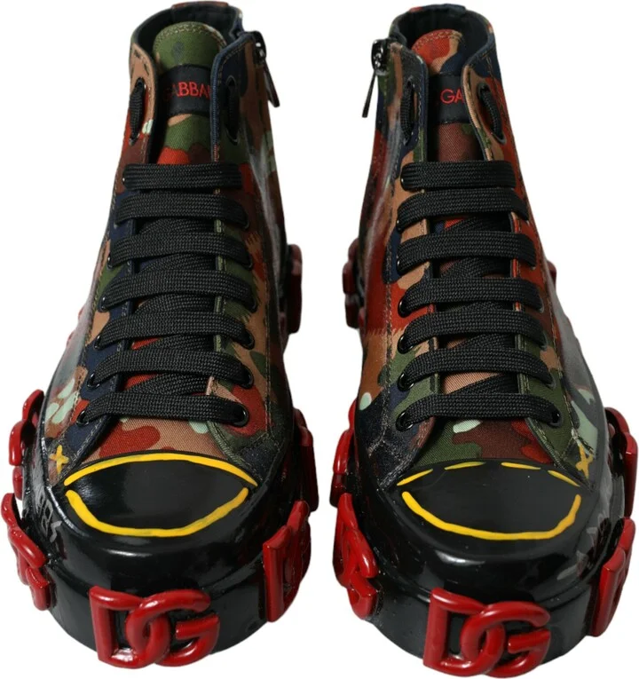 Multicolor Camouflage High Top Sneakers Men's Shoes - Image 2