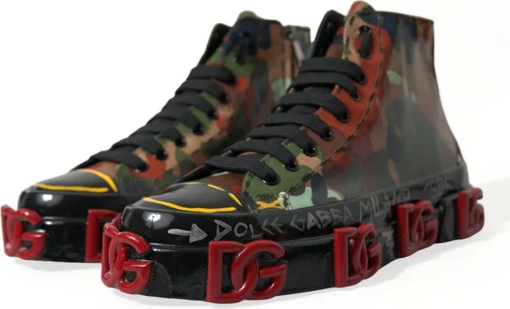 Multicolor Camouflage High Top Sneakers Men's Shoes - Image 3