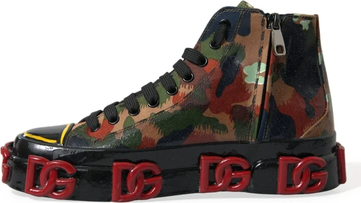 Multicolor Camouflage High Top Sneakers Men's Shoes - Image 5