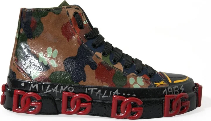 Multicolor Camouflage High Top Sneakers Men's Shoes