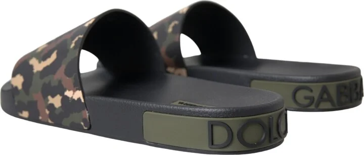 Multicolor Camouflage Leather Beachwear Men Men's Shoes - Image 4