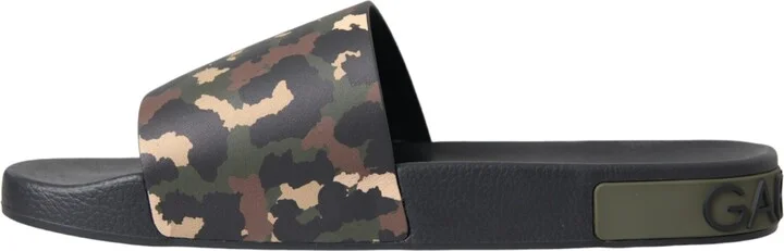 Multicolor Camouflage Leather Beachwear Men Men's Shoes - Image 5
