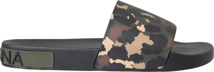 Multicolor Camouflage Leather Beachwear Men Men's Shoes