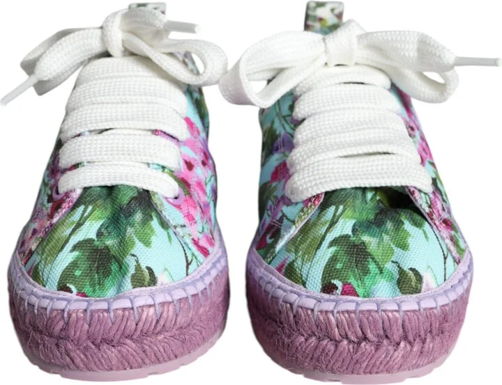 Multicolor Canvas Floral Espadrilles Sneakers Women's Shoes (Pre-Owned) - Image 2
