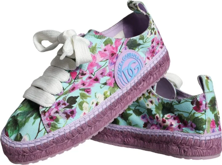 Multicolor Canvas Floral Espadrilles Sneakers Women's Shoes (Pre-Owned) - Image 5