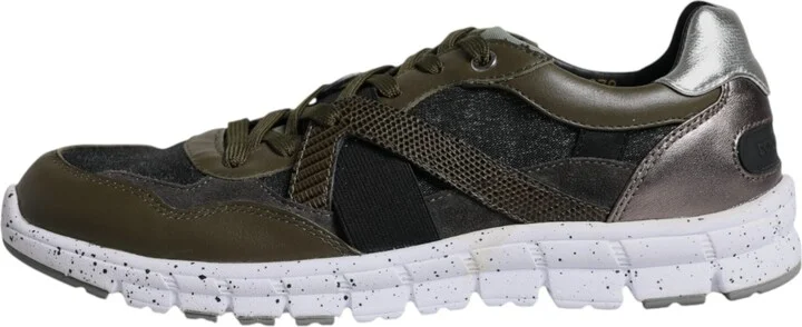 Multicolor Canvas Leather Low Top Sneaker Men's Shoes (Pre-Owned) - Image 6