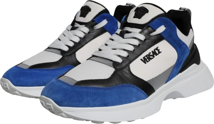 Multicolor Canvas Quad Fabric Medusa Low Top Sneakers Men's Shoes - Image 3
