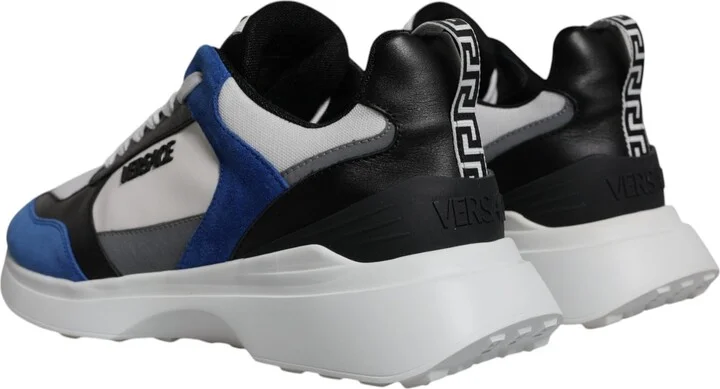 Multicolor Canvas Quad Fabric Medusa Low Top Sneakers Men's Shoes - Image 4