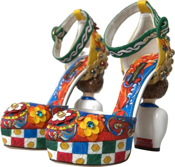 Multicolor Carretto Embellished Sandals Women's Shoes - Image 3