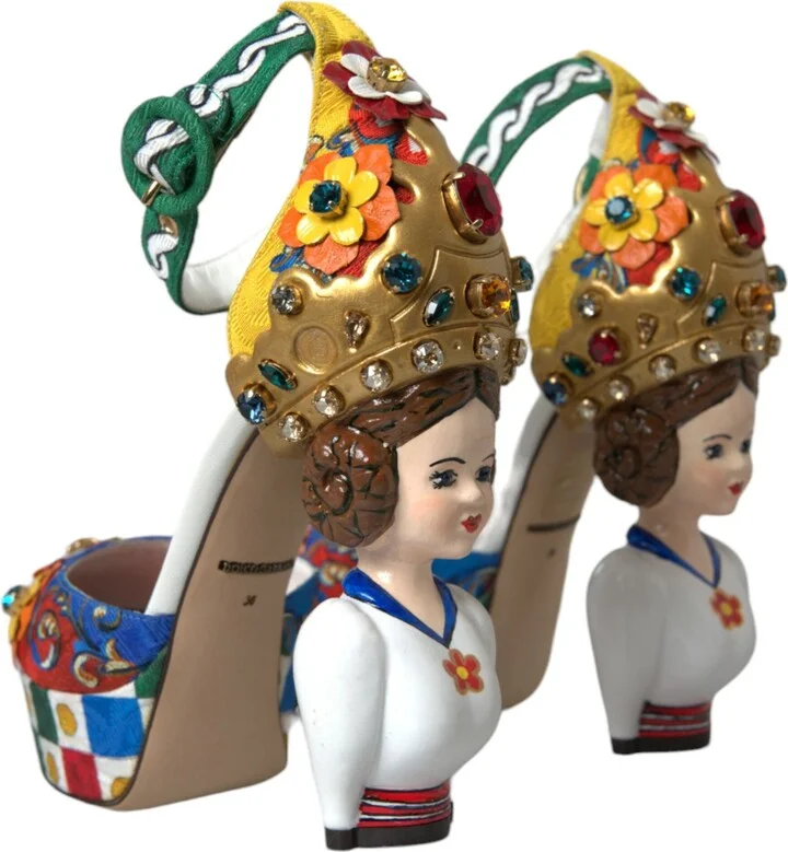 Multicolor Carretto Embellished Sandals Women's Shoes - Image 4
