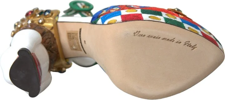 Multicolor Carretto Embellished Sandals Women's Shoes - Image 6