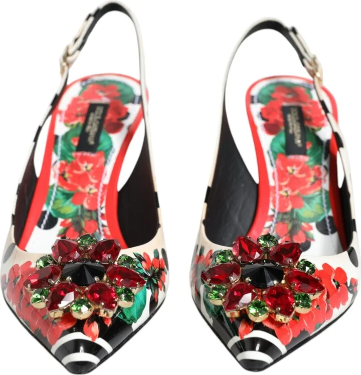 Multicolor Crystal Heels Slingback Women's Shoes (Pre-Owned) - Image 2