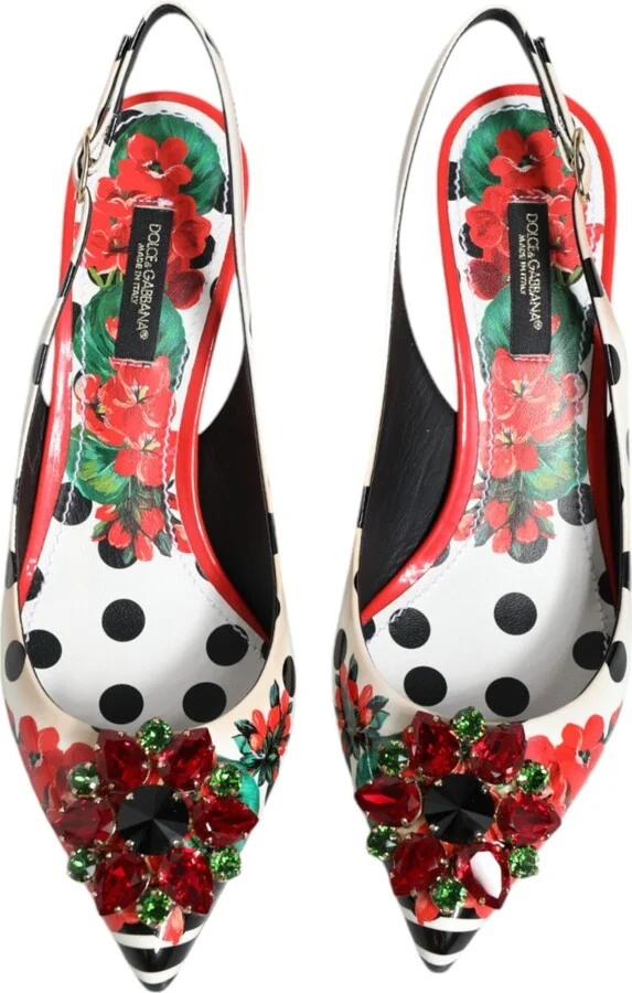 Multicolor Crystal Heels Slingback Women's Shoes (Pre-Owned) - Image 3