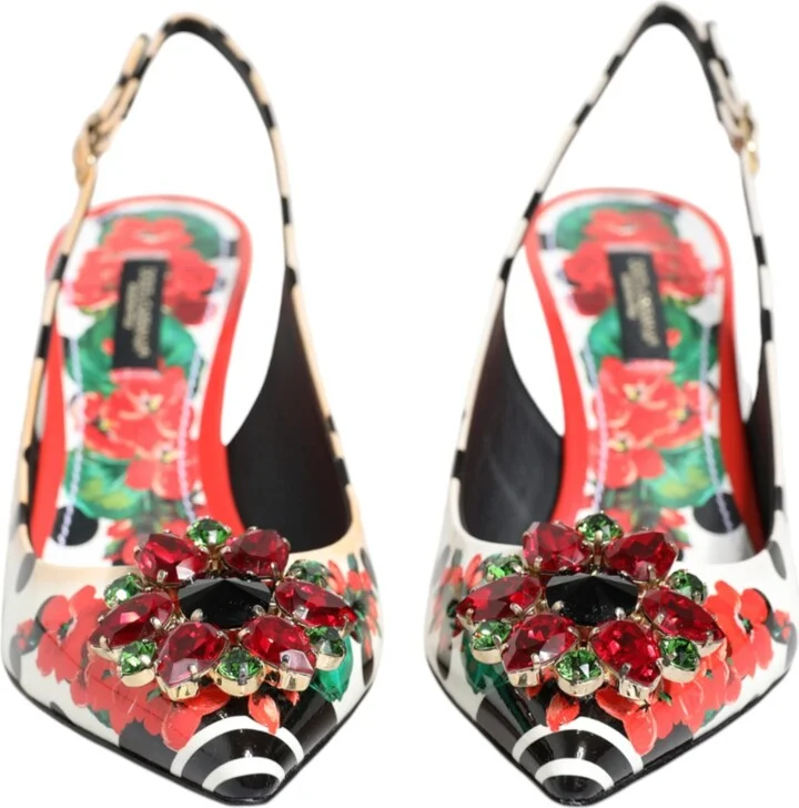 Multicolor Crystal Heels Slingback Women's Shoes (Pre-Owned) - Image 2