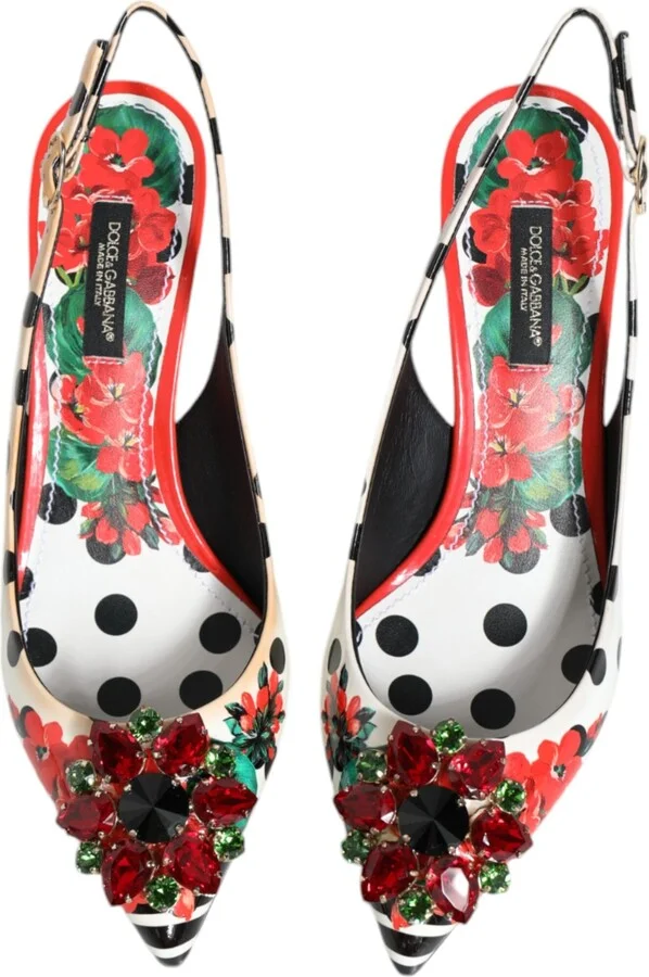 Multicolor Crystal Heels Slingback Women's Shoes (Pre-Owned) - Image 3