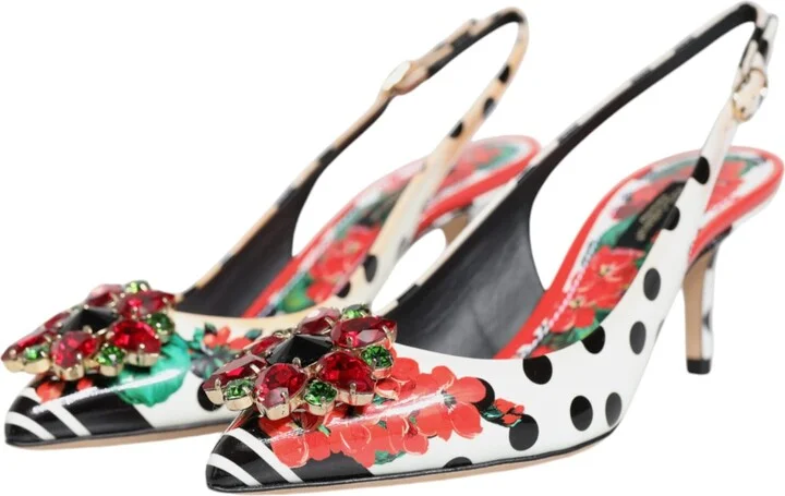 Multicolor Crystal Heels Slingback Women's Shoes (Pre-Owned) - Image 4