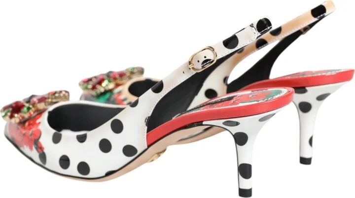 Multicolor Crystal Heels Slingback Women's Shoes (Pre-Owned) - Image 5