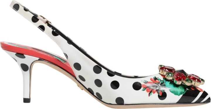 Multicolor Crystal Heels Slingback Women's Shoes (Pre-Owned)