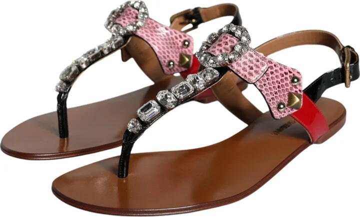 Multicolor Crystal Sandals Flip Flops Women's Shoes - Image 3