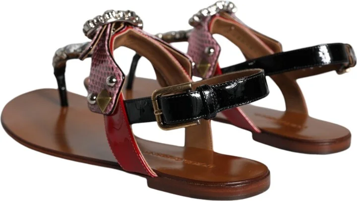 Multicolor Crystal Sandals Flip Flops Women's Shoes - Image 4