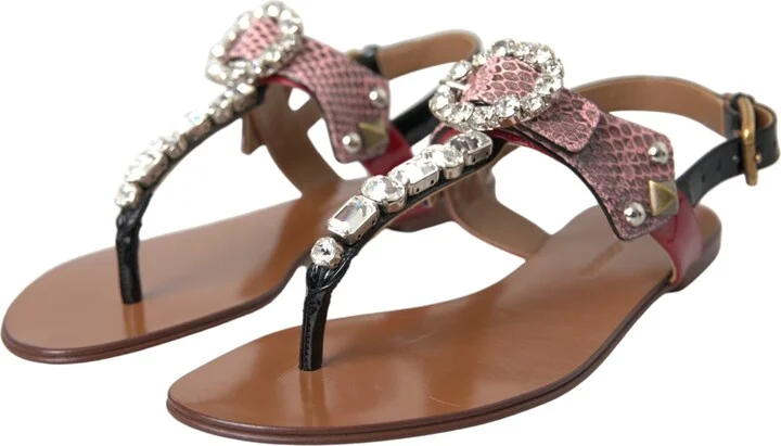 Multicolor Crystal Sandals Flip Flops Women's Shoes (Pre-Owned) - Image 3