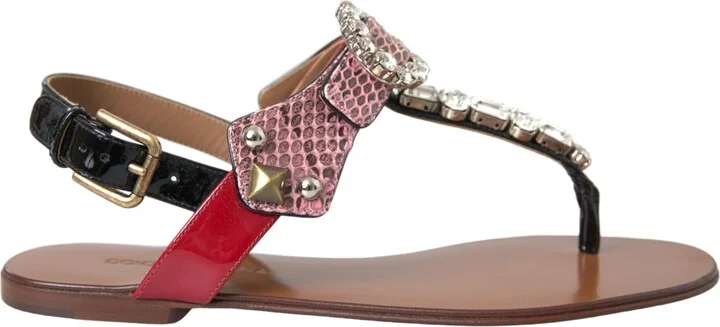 Multicolor Crystal Sandals Flip Flops Women's Shoes (Pre-Owned)