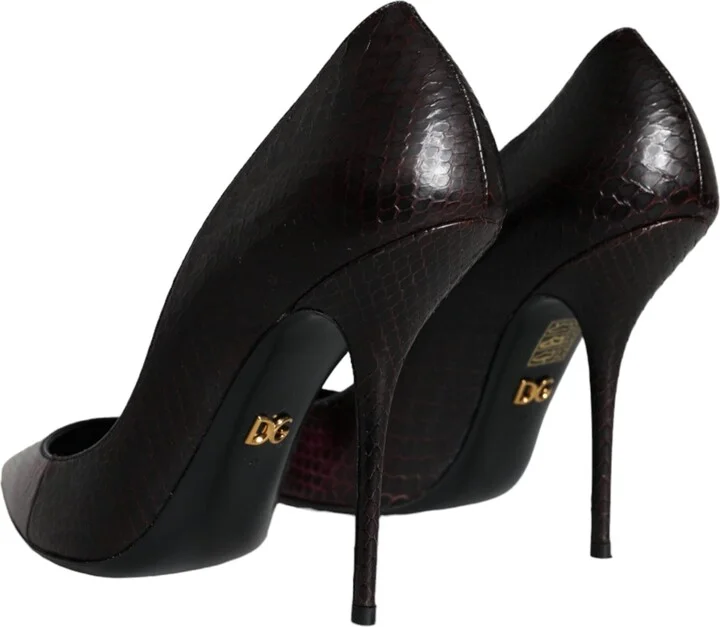 Multicolor Exotic Leather Heels Pumps Women's Shoes - Image 4
