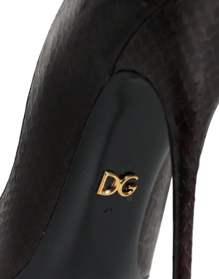 Multicolor Exotic Leather Heels Pumps Women's Shoes - Image 5