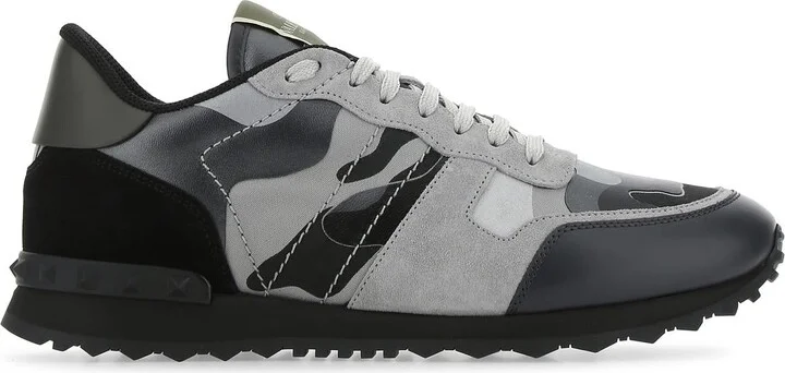 Multicolor fabric and nappa leather Rockrunner Camouflage sneakers