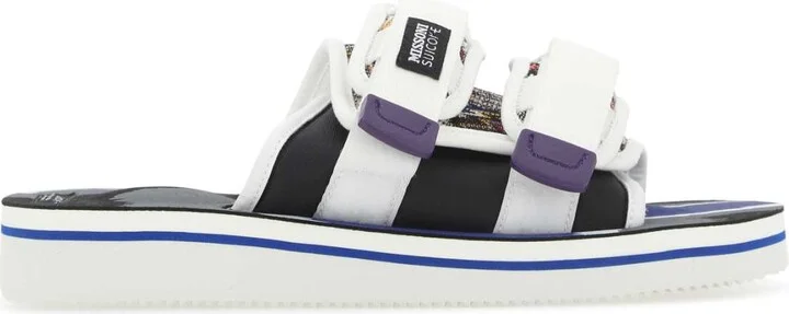 Multicolor Fabric Moto-cab Slippers