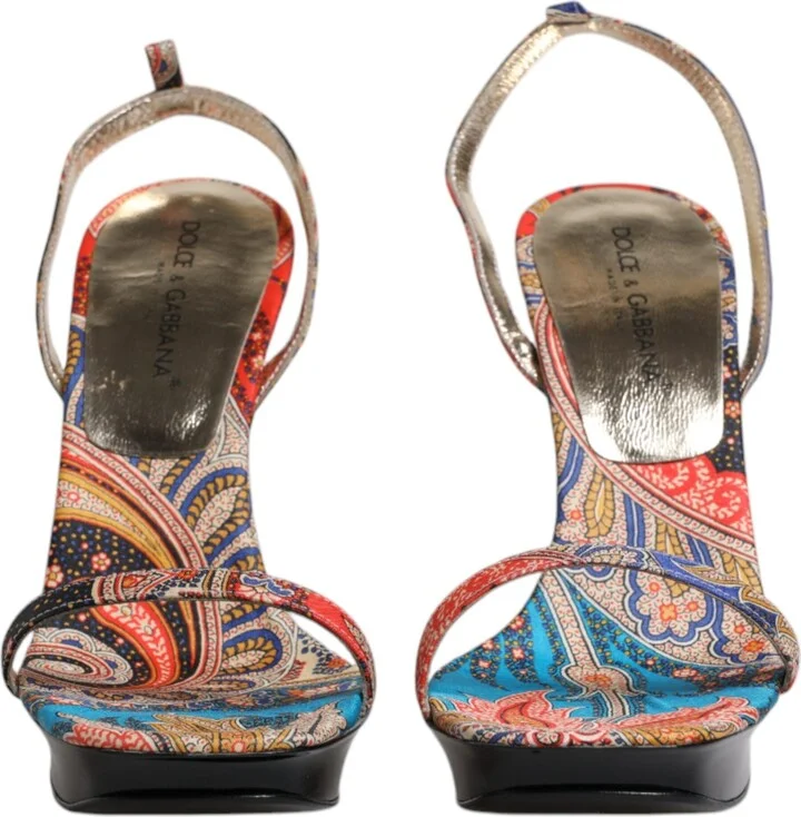Multicolor Floral High Heels Sandals Women's Shoes - Image 2