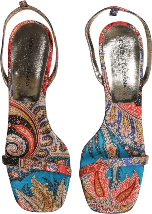 Multicolor Floral High Heels Sandals Women's Shoes - Image 3
