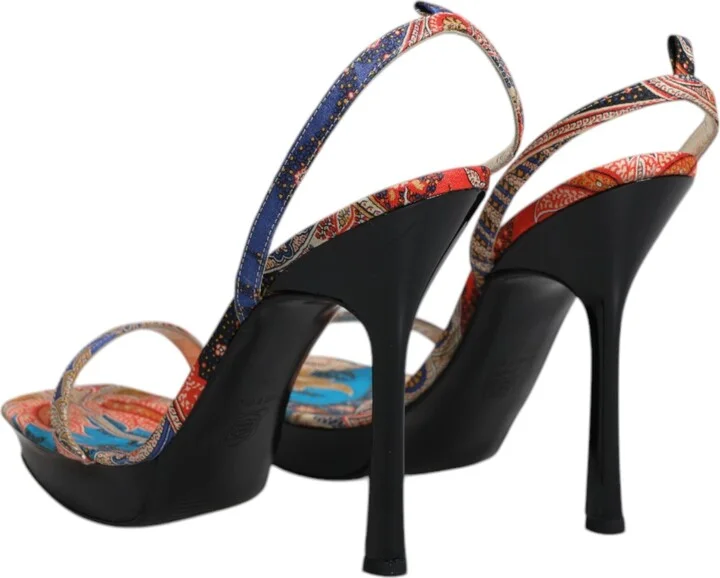 Multicolor Floral High Heels Sandals Women's Shoes - Image 5