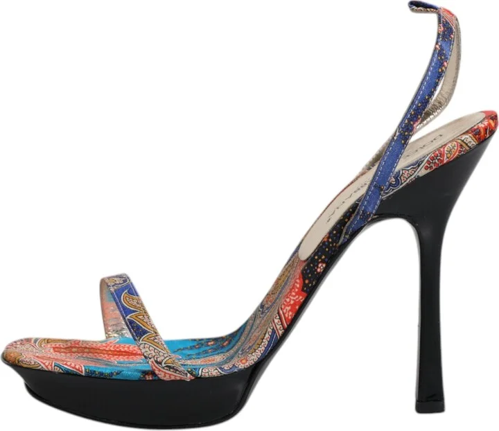 Multicolor Floral High Heels Sandals Women's Shoes - Image 6