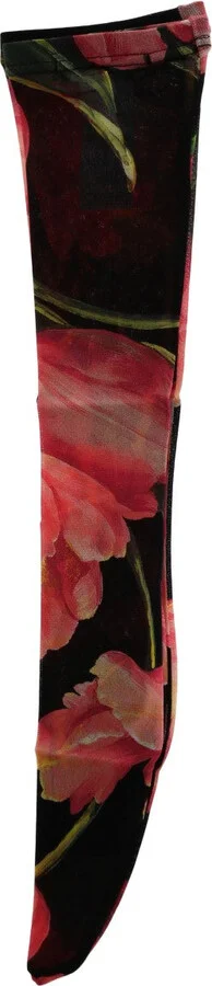Multicolor Floral Tulip Nylon Women's Socks - Image 4