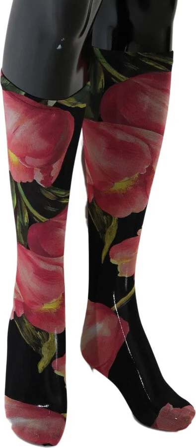 Multicolor Floral Tulip Nylon Women's Socks