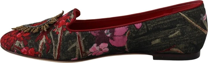 Multicolor Jacquard Sacred Heart Patch Slip On Women's Shoes - Image 5