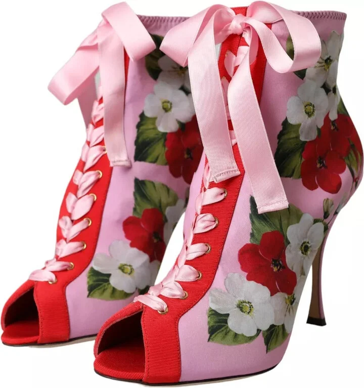 Multicolor Jersey Stretch Boots Open Toes Heels Women's Shoes (Pre-Owned) - Image 4