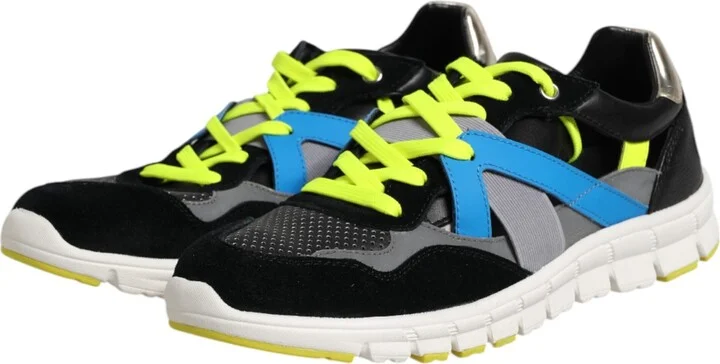 Multicolor Lace Up Low Top Men Sneakers Men's Shoes (Pre-Owned) - Image 4