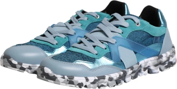 Multicolor Lace Up Low Top Men Sneakers Men's Shoes (Pre-Owned) - Image 4