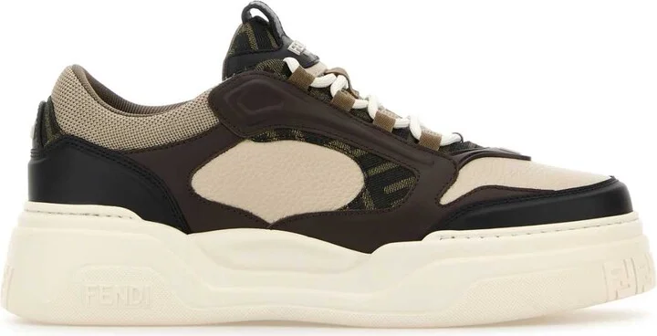 Multicolor Leather And Canvas Fendi Force Sneakers
