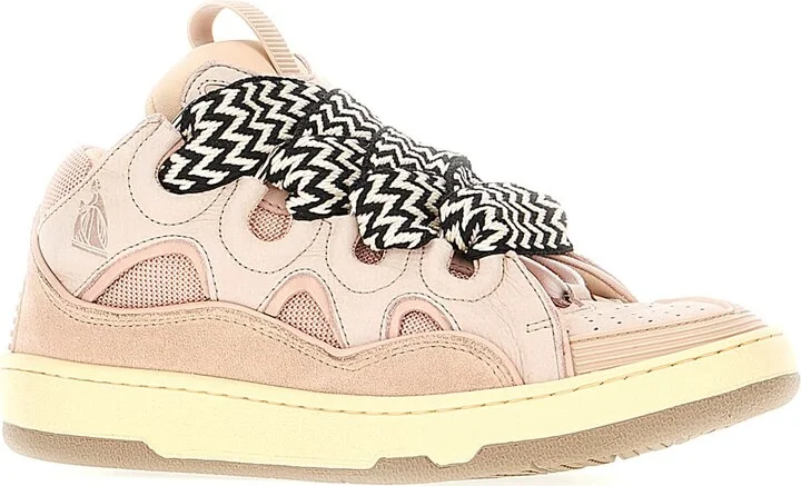 Multicolor Leather And Fabric Curb Sneakers - Image 2