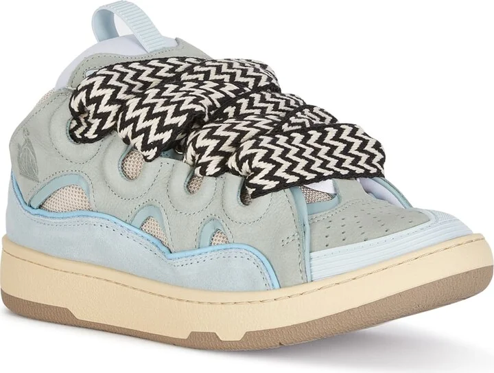 Multicolor Leather And Fabric Curb Sneakers - Image 2