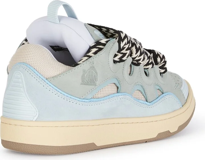 Multicolor Leather And Fabric Curb Sneakers - Image 3