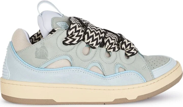 Multicolor Leather And Fabric Curb Sneakers
