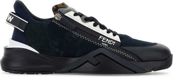 Multicolor Leather And Fabric Fendi Flow Sneakers