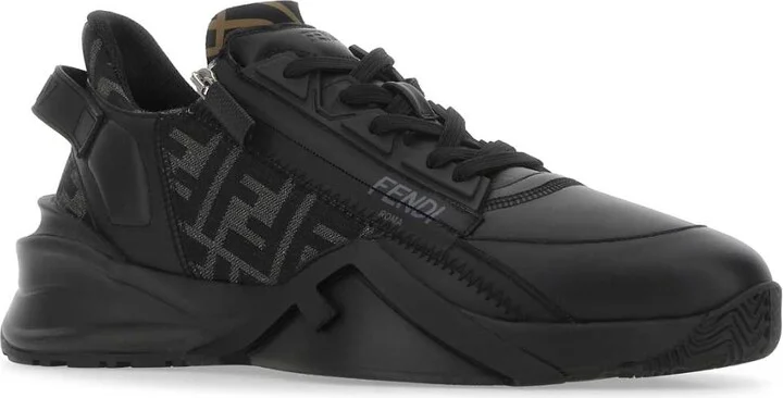 Multicolor Leather And Fabric Flow Sneakers - Image 2