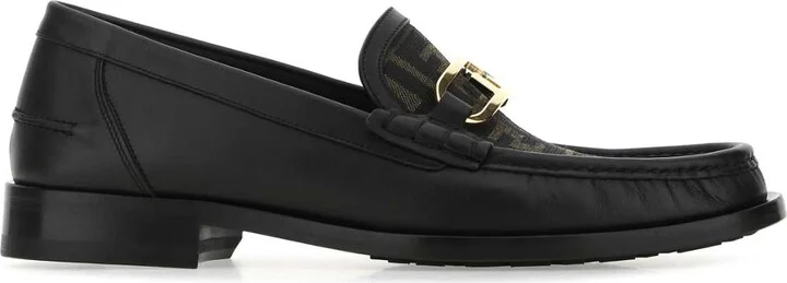 Multicolor Leather And Fabric Loafers