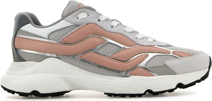 Multicolor Leather And Mesh Sneakers