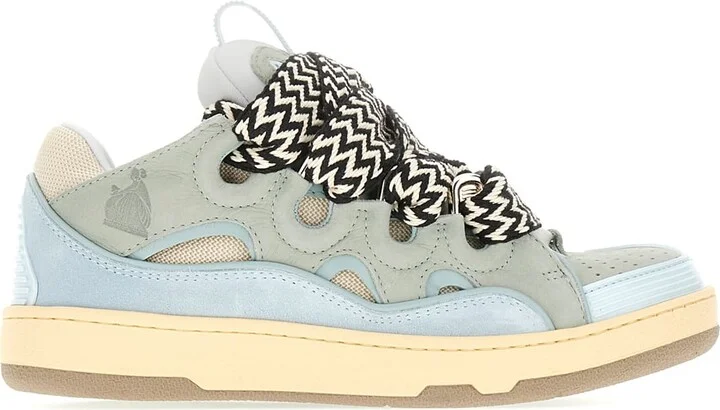 Multicolor Leather And Polyester Curb Sneakers